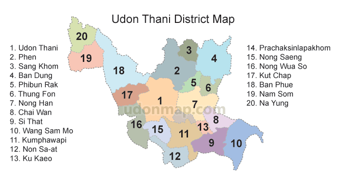 Udon Thani District Map